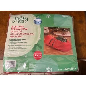 Holiday Living Multi-Use Storage Bag Red Polyester Zippered 36x15x15 0807721